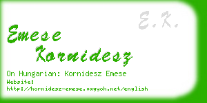 emese kornidesz business card